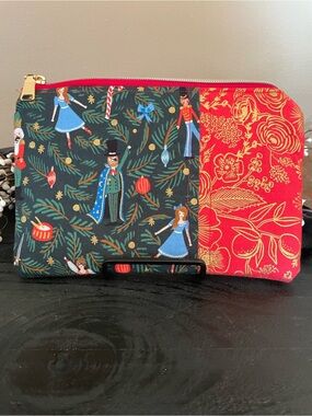 NEW Rifle Paper Co. Nutcracker Print Fabric Zip Pouch - 9”x6”